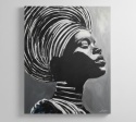 Obraz Akrylowy na Płótnie "Etniczna Duma" – Monochromatyczny Portret 75x100 cm