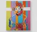 Obraz Akrylowy na Płótnie "Ikona Pop-Artu" – Fragmentaryczny Portret 120x140 cm