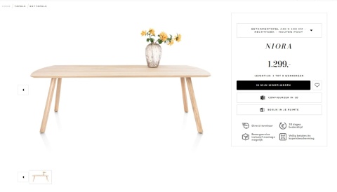 Stół do jadalni NIORA 240x100 cm, blat fornir dębowy naturalny, nogi lite drewno dębowe