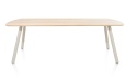 Stół do jadalni NIORA 240x100 cm, blat fornir dębowy naturalny, nogi metalowe Silk Grey