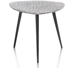 Stolik Boczny/Pomocniczy DORVAL, Metalowy Srebrny, Blat Teksturowany – Henders & Hazel (1671861)