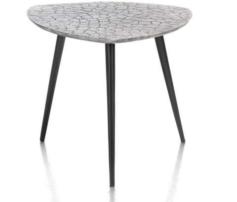Stolik Boczny/Pomocniczy DORVAL, Metalowy Srebrny, Blat Teksturowany – Henders & Hazel (1671861)