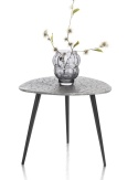 Stolik Boczny/Pomocniczy DORVAL, Metalowy Srebrny, Blat Teksturowany – Henders & Hazel (1671861)