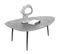 Stolik Kawowy DORVAL, Kształt Organiczny 105x82 cm, Blat Antique Silver, Nogi Czarne – Henders & Hazel