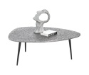 Stolik Kawowy DORVAL, Kształt Organiczny 105x82 cm, Blat Antique Silver, Nogi Czarne – Henders & Hazel