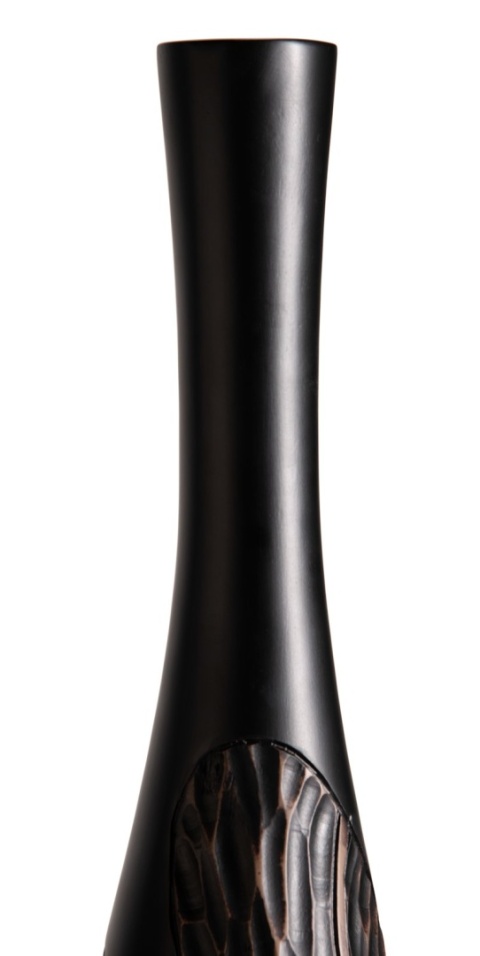 [na zamówienie] Wazon Dekoracyjny Podłogowy FAYE 107 cm, Struktura Liści, Polyresin Czarny – Coco Maison (50035-ZWA)