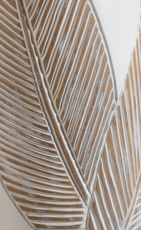 [na zamówienie] Wazon Podłogowy JOLIE 78 cm, Polyresin Biały, Rzeźbiony Motyw Roślinny – Coco Maison (50030-WIT)