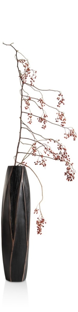 [na zamówienie] Wazon Podłogowy MERLE 63 cm, Prostokątny, Struktura Linearna, Polyresin Czarny – Coco Maison (50028-ZWA)