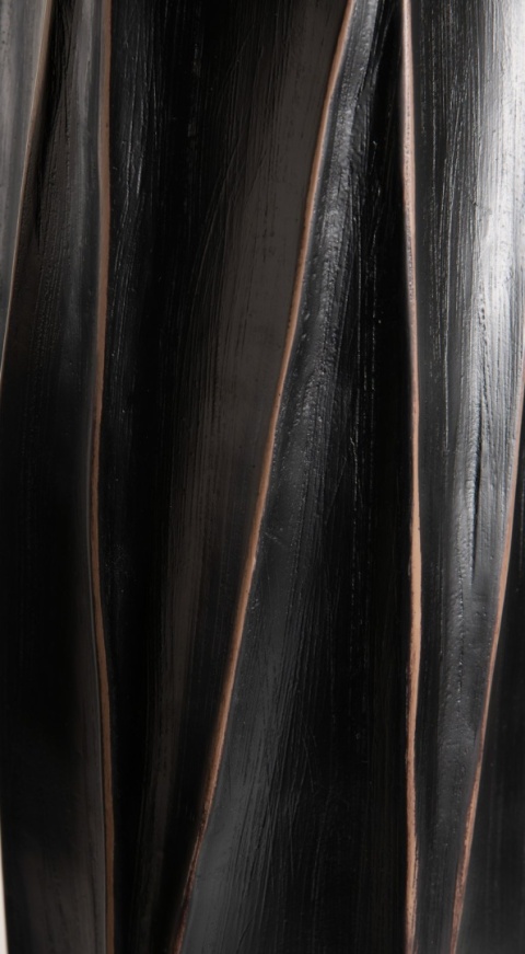 [na zamówienie] Wazon Podłogowy MERLE 81 cm, Prostokątny, Struktura Linearna, Polyresin Czarny – Coco Maison (50027-ZWA)