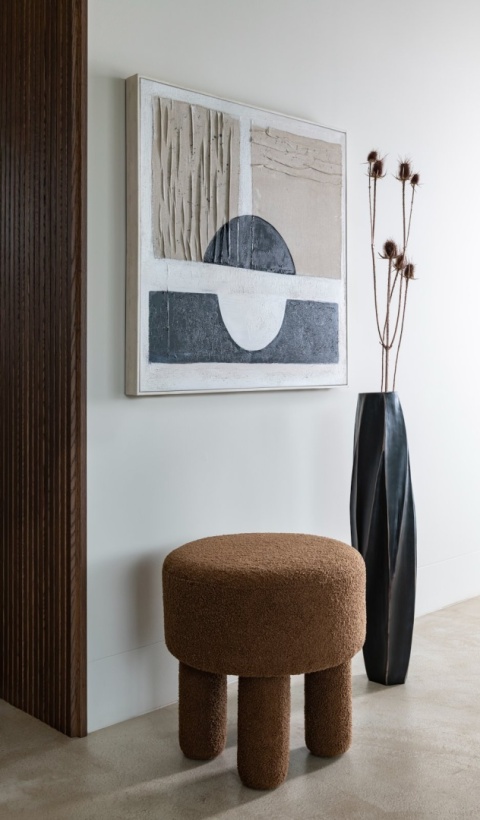 [na zamówienie] Wazon Podłogowy MERLE 81 cm, Prostokątny, Struktura Linearna, Polyresin Czarny – Coco Maison (50027-ZWA)