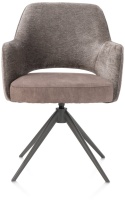 [na zamówienie] Happy@Home Fotel Jadalniany Obrotowy Brad (Lava/Szaro-Brązowy, Mikrofibra Calabria & Szenila Enzo)