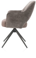 [na zamówienie] Happy@Home Fotel Jadalniany Obrotowy Brad (Lava/Szaro-Brązowy, Mikrofibra Calabria & Szenila Enzo)