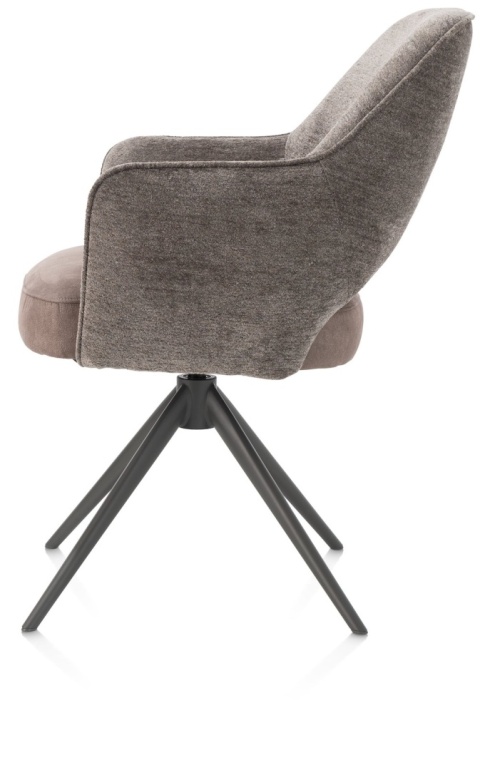 [na zamówienie] Happy@Home Fotel Jadalniany Obrotowy Brad (Lava/Szaro-Brązowy, Mikrofibra Calabria & Szenila Enzo)