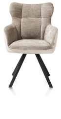 [na zamówienie] Krzesło Jadalniane Obrotowe Joah Habufa (4 Nóżki, Tapicerka Mikrofibra Calabria Champagne/Szenila Enzo)