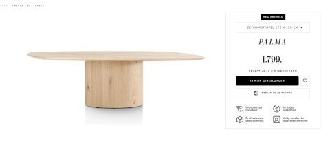 [M, od ręki] Stół Palma Xooon 270 x 120 cm