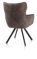 [na zamówienie]Krzesło Jadalniane Obrotowe Joah Habufa (4 Nóżki, Tapicerka Mikrofibra Calabria Lava/Szenila Enzo)