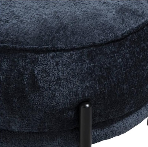 [K] Puf Ronda Niebieski – Połyskujący z Wcięciem na Fotel | Coco Maison