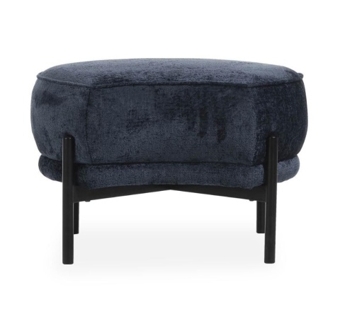 [K] Puf Ronda Niebieski – Połyskujący z Wcięciem na Fotel | Coco Maison