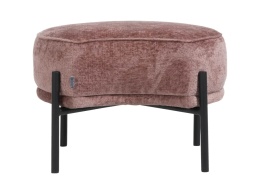 [R] Puf Ronda Różowy – Okrągły z Połyskiem i Wcięciem | Coco Maison