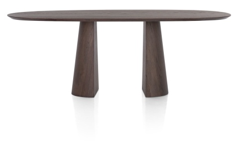 [na zamówienie] Stół do jadalni TRENTON 240x110 cm, fornir dębowy, kolor Clay, organiczny kształt