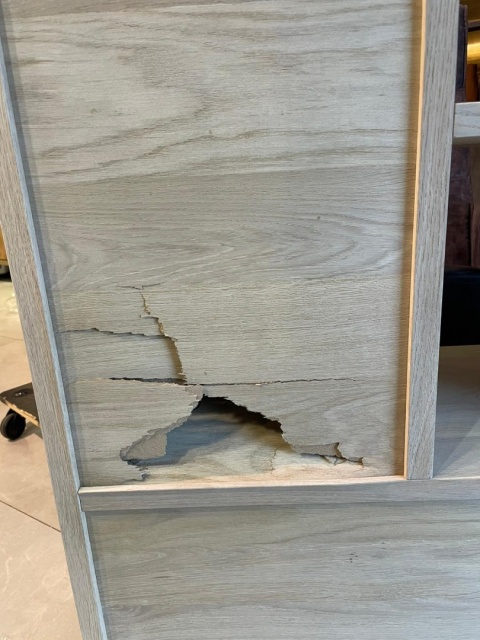 (K, defekt) Parawan ażurowy / Regał LUGANA Xooon 76x216 cm, fornir dębowy