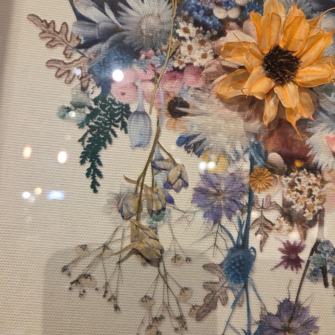 Obraz 3D Fairy Garden 50x104 cm – Suszone Kwiaty w Drewnianej Ramie | Coco Maison