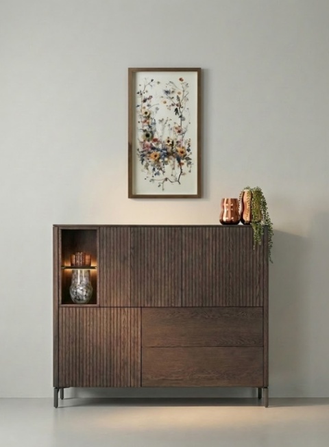 Obraz 3D Fairy Garden 50x104 cm – Suszone Kwiaty w Drewnianej Ramie | Coco Maison