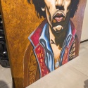 Obraz Ręcznie Malowany na Desce "Voodoo Child" – Jimi Hendrix 103 x 140 cm