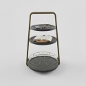 Stolik Pomocniczy / Patera James – 3-Poziomowy Metal i Drewno
