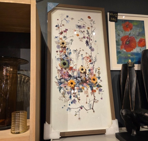 Obraz 3D Fairy Garden 50x104 cm – Suszone Kwiaty w Drewnianej Ramie | Coco Maison