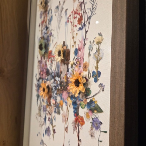 Obraz 3D Fairy Garden 50x104 cm – Suszone Kwiaty w Drewnianej Ramie | Coco Maison