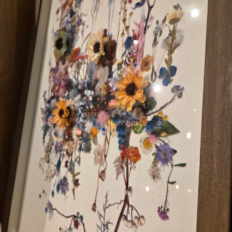 Obraz 3D Fairy Garden 50x104 cm – Suszone Kwiaty w Drewnianej Ramie | Coco Maison