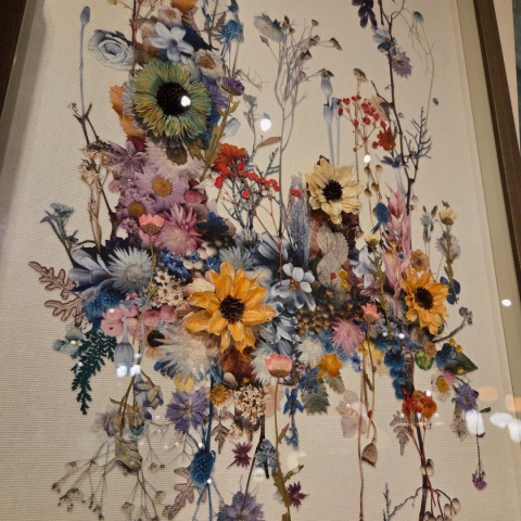 Obraz 3D Fairy Garden 50x104 cm – Suszone Kwiaty w Drewnianej Ramie | Coco Maison