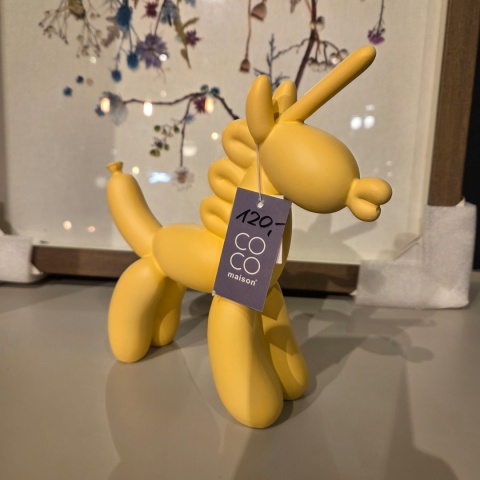 Figurka Dekoracyjna UNICOCO – Żółty Balonowy Jednorożec (COCO Maison)