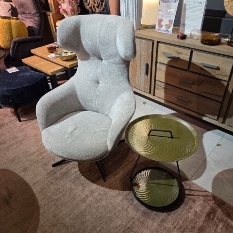 Stolik Pomocniczy Melbourne z Tacami 54 cm – Oliwkowy Metal | Coco Maison