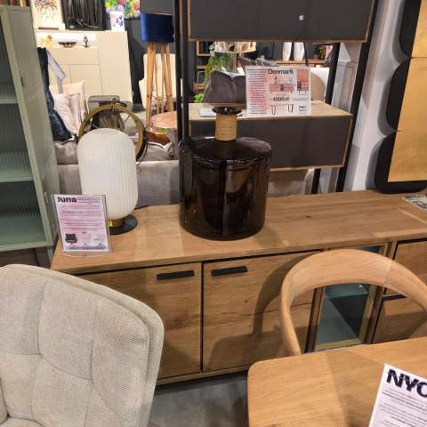 Wazon Szklany Diego 45 cm – Miedziany Recykling i Rafia | Coco Maison