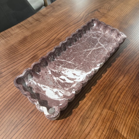 Taca Marmurowa Koa 54 cm – Czerwony Marmur Levanto | Coco Maison Marble