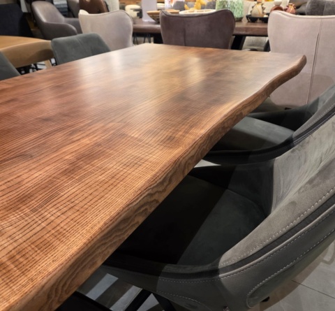 Stół Lity Jesion Asher 177x90 cm – Blat 4 cm | Live Edge & Noga Pająk