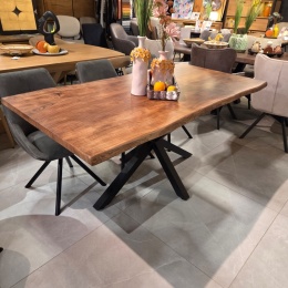 Stół Lity Jesion Asher 177x90 cm – Blat 4 cm | Live Edge & Noga Pająk