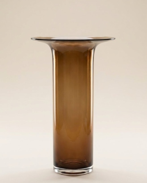 Waza/ wazon Szklana Rona 40 cm – Bursztynowy Brąz | COCOmaison