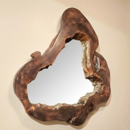 Lustro Unikatowe z Plastra Lipy – 100 x 80 cm | Rękodzieło