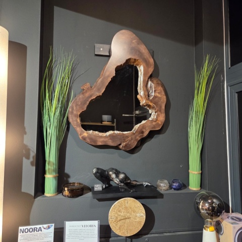 Lustro Unikatowe z Plastra Lipy – 100 x 80 cm | Rękodzieło