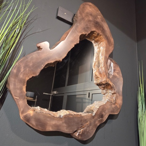 Lustro Unikatowe z Plastra Lipy – 100 x 80 cm | Rękodzieło