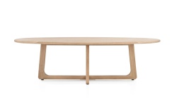 [R, od ręki] Stół Jadalniany Almora 270 cm – Lity Dąb Natural Sand (Lakier Platinum)