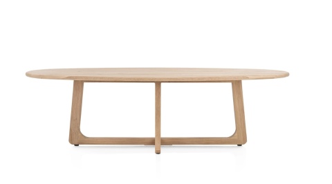 [R, od ręki] Stół Jadalniany Almora 270 cm – Lity Dąb Natural Sand (Lakier Platinum)