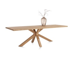 [K] Stół do Jadalni Nyborg 230x100 cm – Fornir Dębowy Dune Natural | Noga Centralna