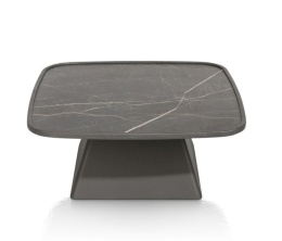 Stolik Kawowy Oskar 80x80 cm – Onyx Marmer HPL | Niski 35 cm