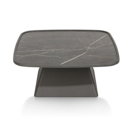 Stolik Kawowy Oskar 80x80 cm – Onyx Marmer HPL | Niski 35 cm