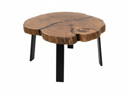 Stolik Kawowy z plastra dęby Massive Oak – Wielki Plaster Dębu w Żywicy (104x90 cm)