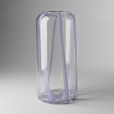 Szklana Waza/ wazon Lila 30 cm – Lawendowe Smugi | COCOmaison
